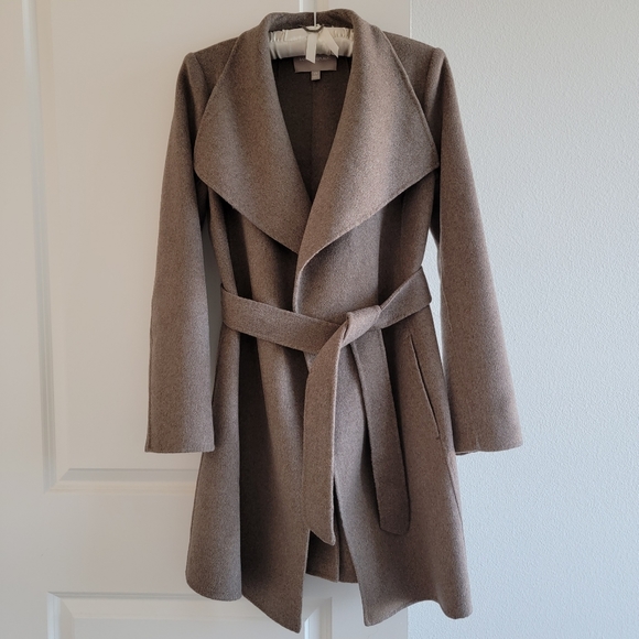 Banana Republic Double Faced Wrap Coat Taupe - Picture 10 of 14